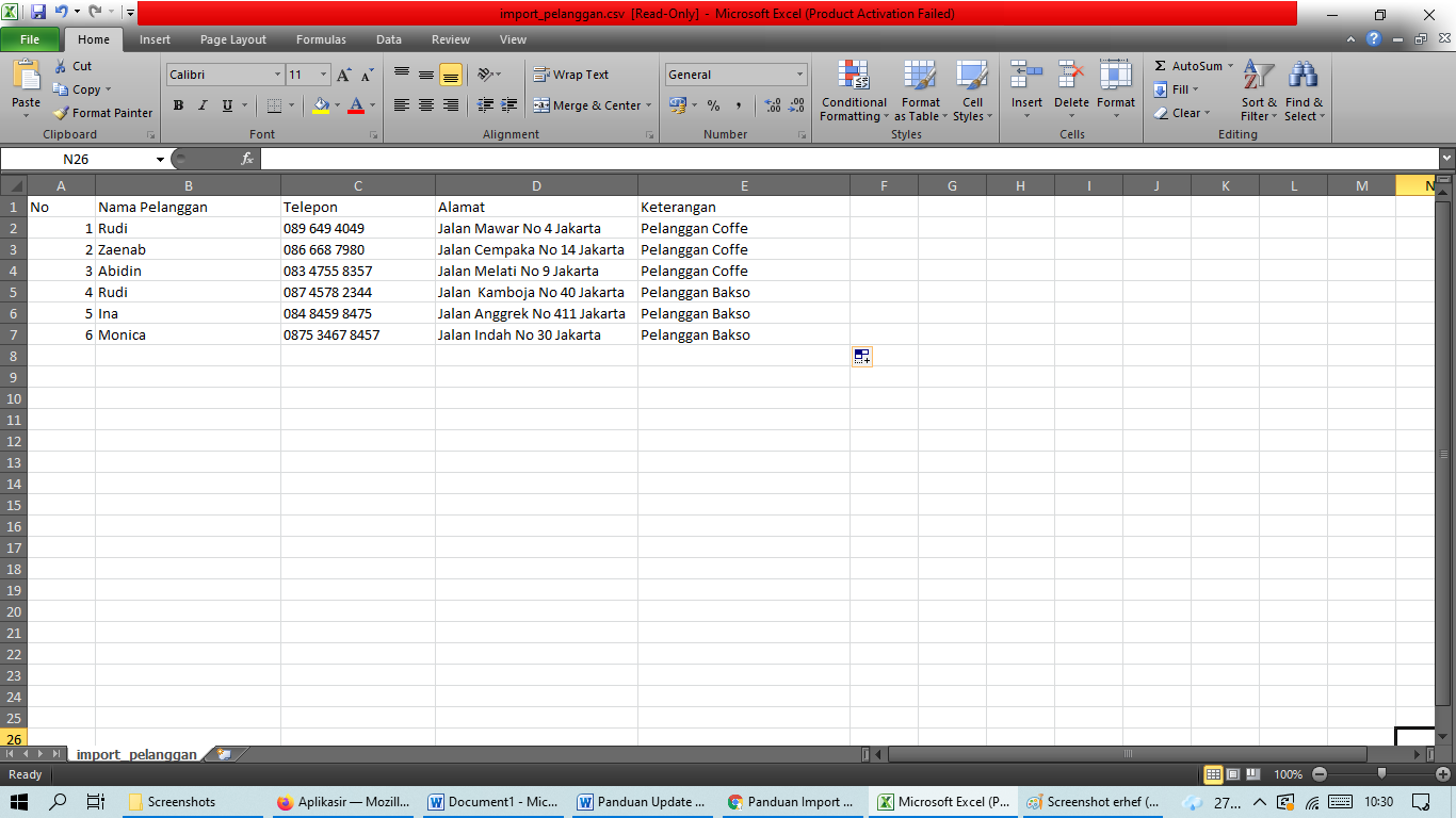 Panduan Import Data Pelanggan