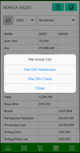 yaitu format “File CSV Semicolon” dan file "CSV Corna".