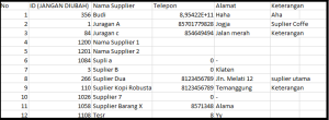 Panduan Import Supplier dan Import Update Supplier 