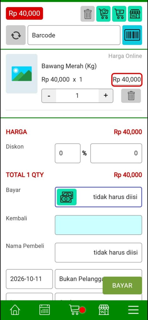 Ketuk nominal subtotal produk di halaman pembayaran
